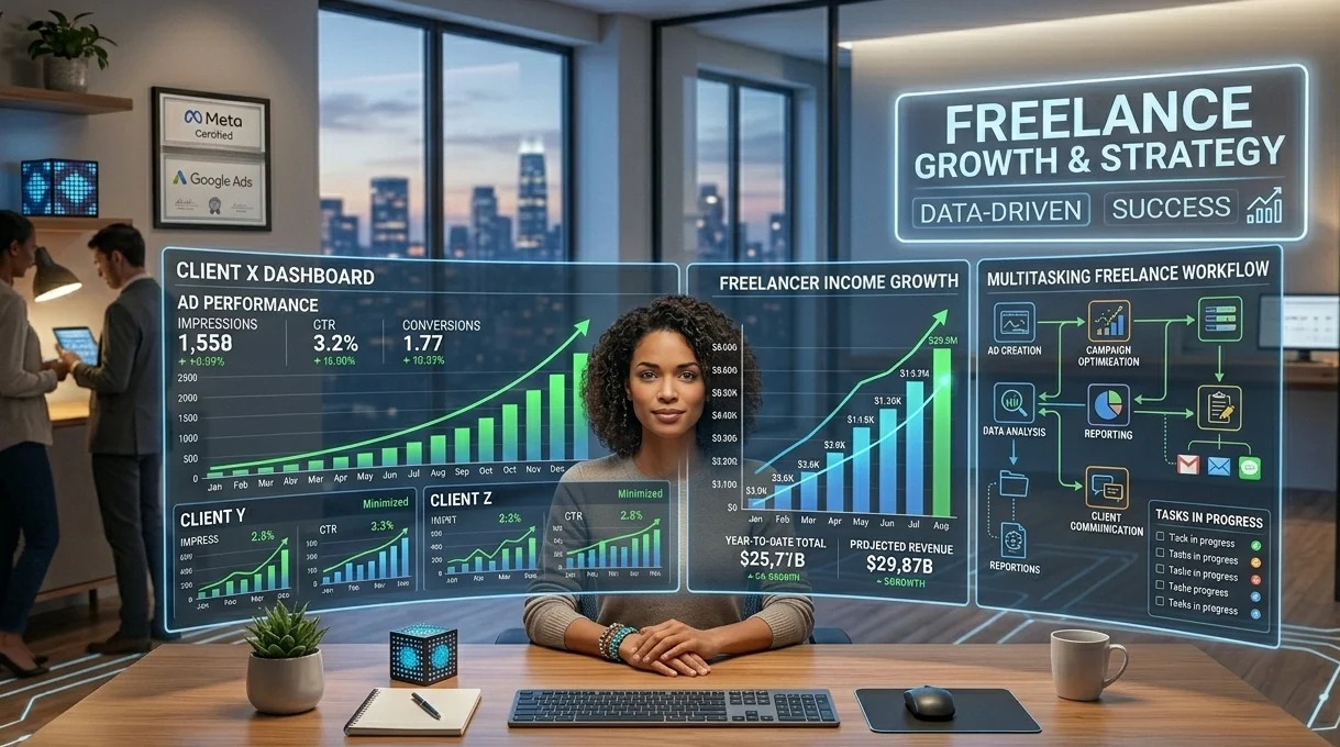How freelancers earn money using Facebook ads skills by managing multiple clients