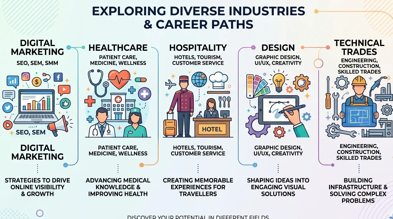 top industries offering skill based jobs after 12th