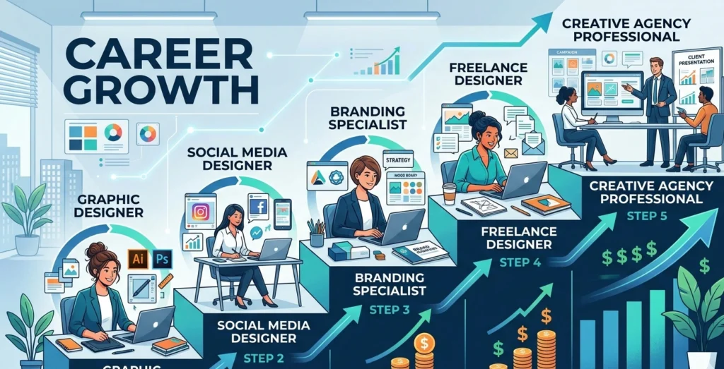 Career opportunities after completing a graphic designing course in Hisar.