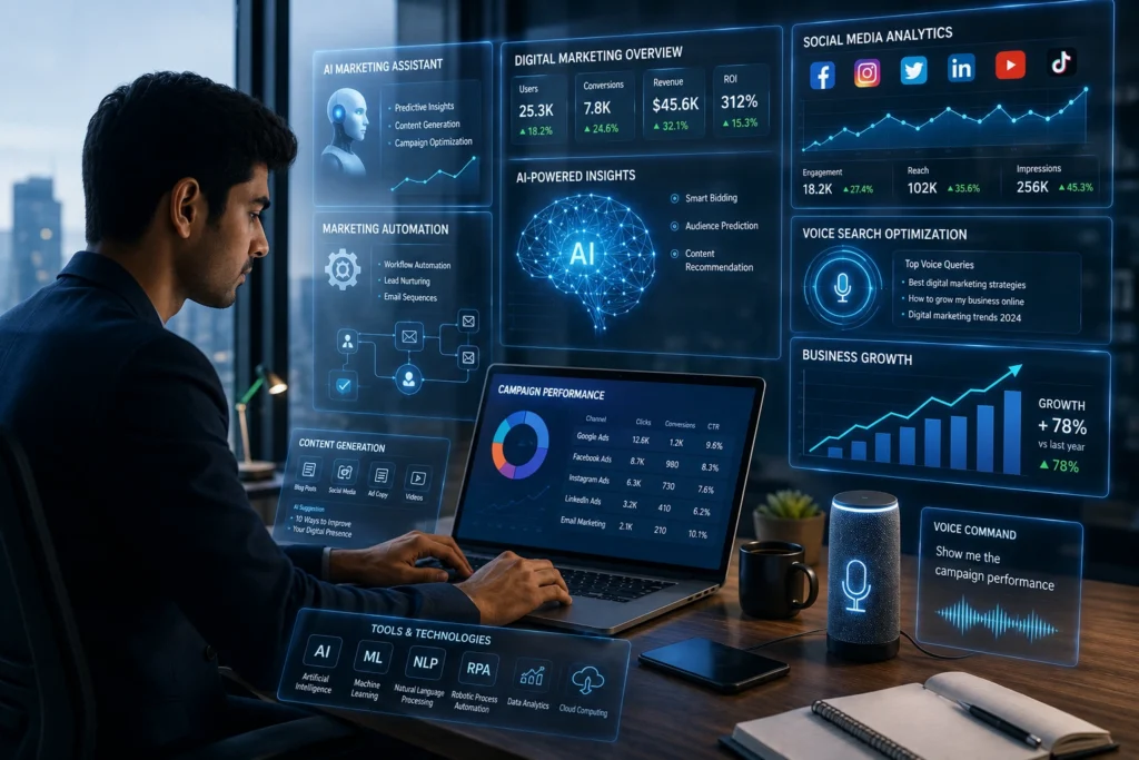 Future scope of digital marketing with AI technology and online growth