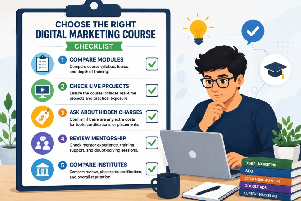 Steps to evaluate digital marketing course pricing before enrollment