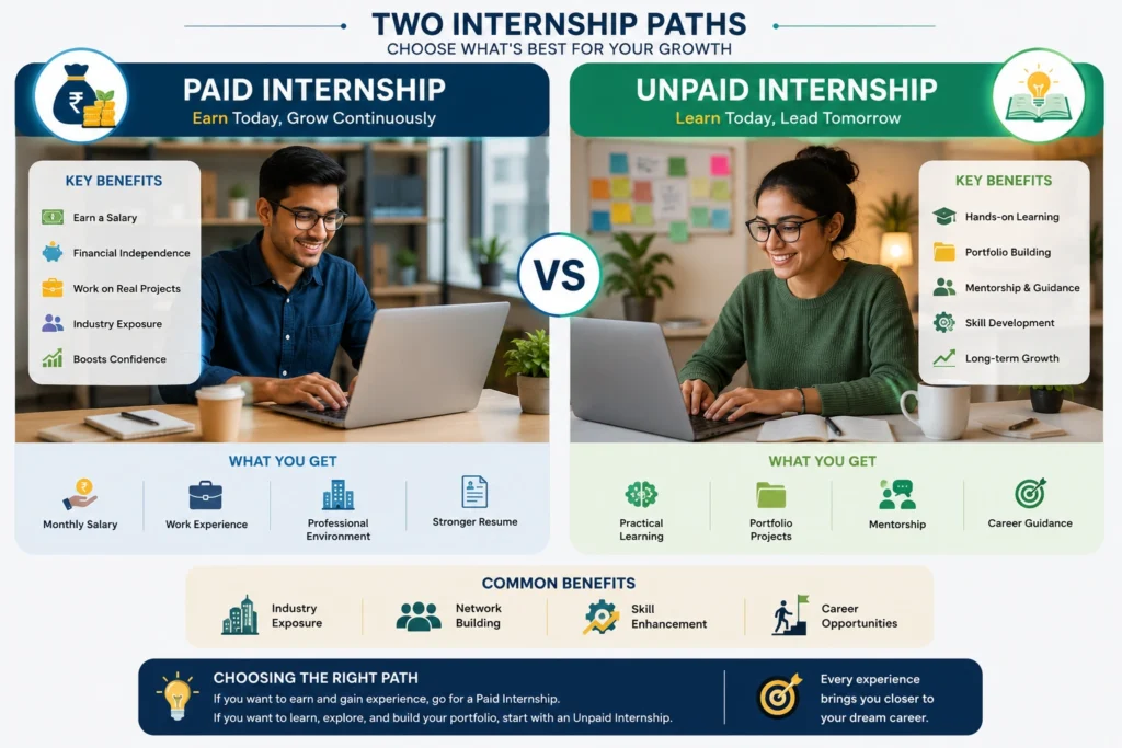 Comparison between paid and unpaid digital marketing internships