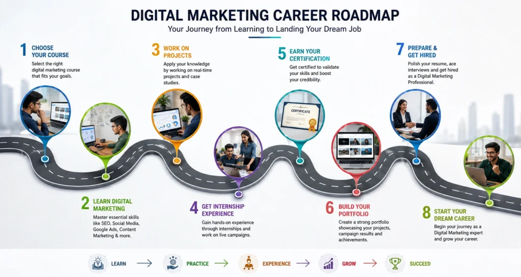 Step-by-step guide to selecting the right digital marketing course.