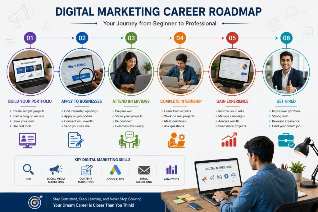 Step-by-step roadmap to get a digital marketing internship