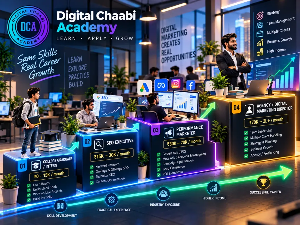 Digital Marketing Career Progression and Salary Roadmap in Hisar and Delhi NCR